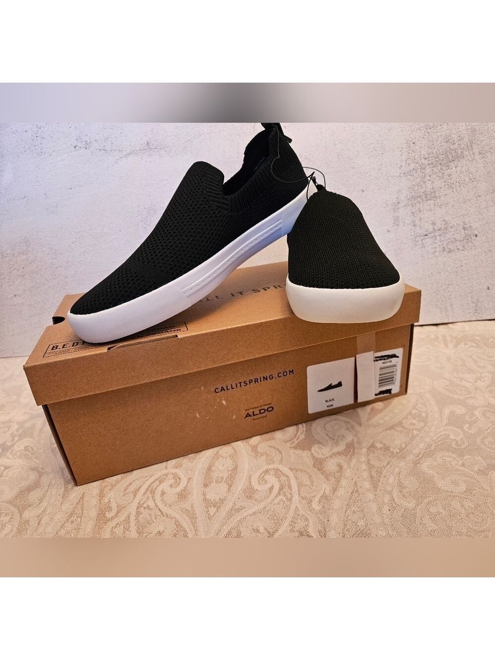 Call It Spring Black Slip-On Luckee Knit Shoes, Assorted Sizes, New in Box Vegan